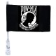 Diamond Plate Motorcycle Flagpole Mount and POW/MIA Flag