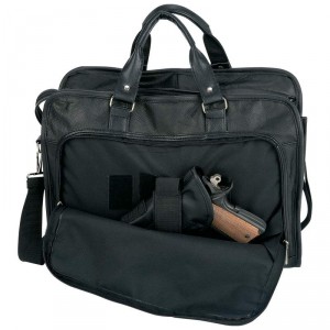 Embassy Solid Genuine Leather Portfolio/Briefcase with Gun Holster