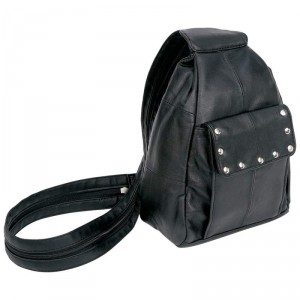 Diamond Plate Solid Genuine Lambskin Leather Biker Backpack Purse