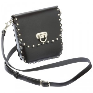 Diamond Plate Genuine Leather Biker Purse