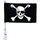 Diamond Plate Motorcycle Flagpole Mount and Skull/Cross-Bones Flag
