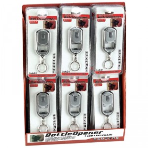 Yorkcraft 24pc LED Light and Bottle Opener Keychains in Countertop Display