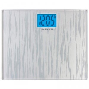 HealthSmart Large Glass Electronic Bathroom Scale with Attractive Pattern on Glass
