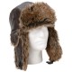 Giovanni Navarre Solid Genuine Leather Aviator-Style Winter Hat