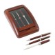 Alex Navarre 3pc Pen, Pencil and Letter Opener in a Wood and Glass Case from the Hanover Collection