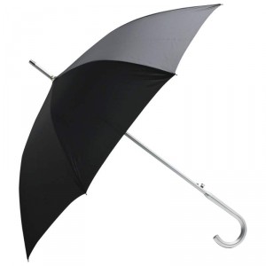 All-Weather 48 Black Umbrella with Aluminum Shaft and Handle