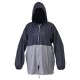 All-Weather Blue/Gray Rain Jacket with Pouch