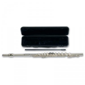 Maxam Silver Flute with Carrying Case