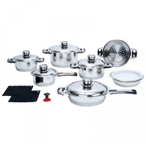 Chefs Secret 16pc 7-Ply, High-Quality, Heavy-Gauge Stainless Steel Cookware Set