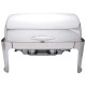 Maxam Heavy-Duty Stainless Steel Rectangular Chafing Dish with Roll Top for Professional Use