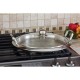 Chefs Secret by Maxam 12-Element High-Quality Stainless Steel Round Griddle with See-Thru Glass Cover
