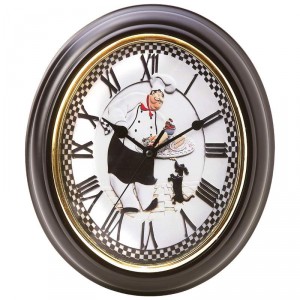 Brookwood Oval-Shaped Baker Wall Clock