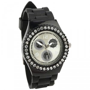 Navarre Crystal-Studded, Large Face Watch