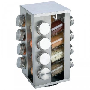 Chefs Secret 16-Jar Stainless Steel Rotating Spice Rack