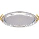 Sterlingcraft Oval Serving Tray with Gold-Tone Handles