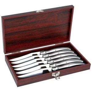 Slitzer Germany 7pc European-Style Steak Knife Set in Wood Box