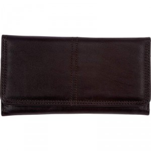 Embassy Ladies Chocolate Brown Solid Genuine Leather Wallet