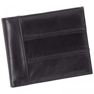 Embassy Mens Solid Genuine Leather Bi-Fold Wallet with RFID Security