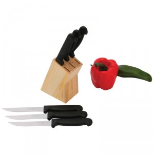 Diamond Cut Supreme 6pc Steak Knife Set in a Sturdy Wood Block