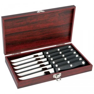 Slitzer Germany 7pc Steak Knife Set in Wood Box