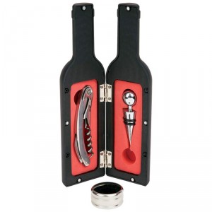 Wyndham House 4pc Wine Set in Bottle-Shaped Case