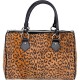 Embassy Italian Stone Design Genuine Suede Leather Leopard Print Purse