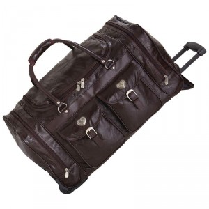 Embassy Italian Stone Design Genuine Leather 24 Trolley Bag