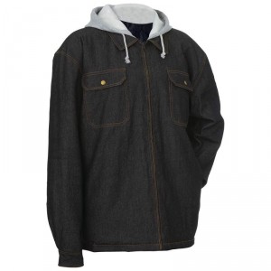 Casual Outfitters Black Denim Jacket with Hood