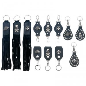 Diamond Plate 12pc Genuine Leather Keychain Set