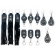Diamond Plate 12pc Genuine Leather Keychain Set