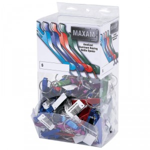 Maxam 100pc Bottle Opener Keychains in Countertop Display