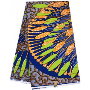 SH804 Green Reed Pattern Hollandais Vlisco Wax Material