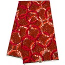 Red Chain Mail Patter Hollandais Vlisco Wax Material.
