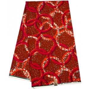 SH806 Red Chain Mail Pattern Hollandais Vlisco Wax Material