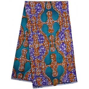 SH809 Orange and Blue Lava Lamp Pattern Hollandais Vlisco Wax Material