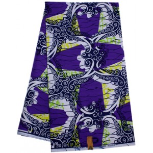 SH810 Green and Purple Octopus Pattern Hollandais Vlisco Wax Material