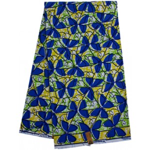 SH814 Blue Butterfly Pattern Hollandais Vlisco Wax Material