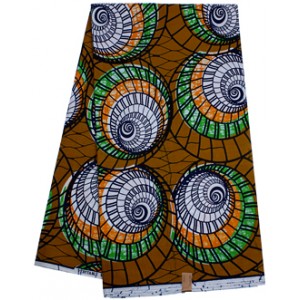 SH816 Mustard Spiral Staircase Pattern Hollandais Vlisco Wax Material