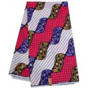 White and Pink Nile Pattern Hollandais Vlisco Wax Material.