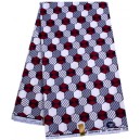  Red and White Honeycomb Pattern Hollandais Vlisco Wax Material