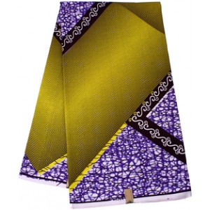 SH781 Regal Gold and Blue Pattern Hollandais Vlisco Wax Material