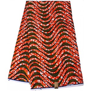 SH789 Red Tendril Pattern Hollandais Vlisco Wax Material
