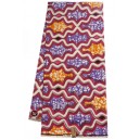  Purple and Orange Squiggle Pattern Hollandais Vlisco Wax Material