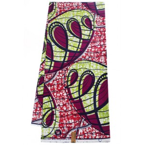 SH774 Red Rollercoaster Pattern Hollandais Vlisco Wax Material 