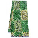 Green and Yellow Aztec Pattern Hollandais Vlisco Wax Material