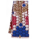 Pink and Blue Honeycomb Pattern Hollandais Wax Material
