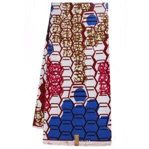 SH778 Pink and Blue Honeycomb Pattern Hollandais Wax Material