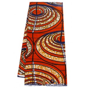 SH760 Orange UFO Landing Pattern Hollandais Vlisco Wax Material