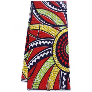 SH764 Orange Carnival Pattern Hollandais Vlisco Wax Material