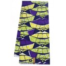 Purple and Lime Mosaic Pattern Hollandais Vlisco Wax Material